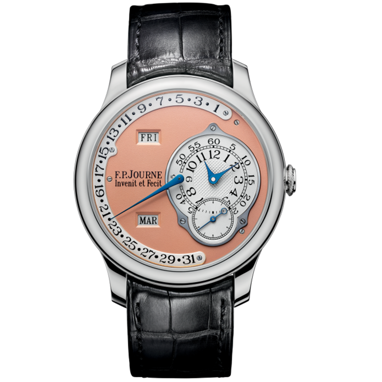 F.P. Journe, Octa Calendrier, Salmon Dial, Platinum, Leather Strap, 38mm