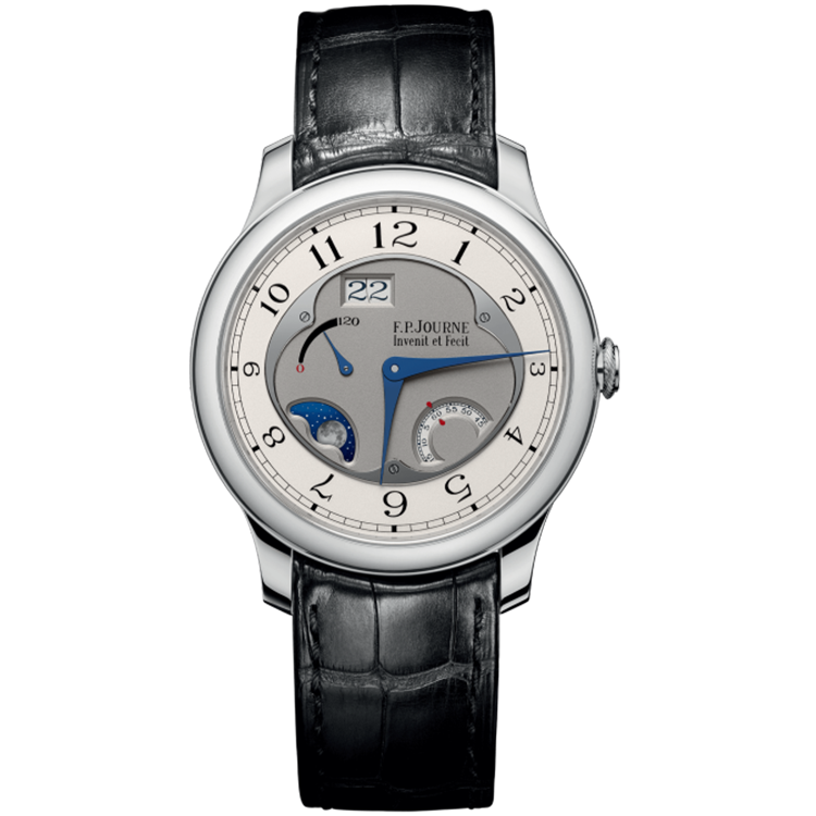 F.P. Journe, Divine, Grey Dial, Moon Phase, Platinum, Leather Strap, 40mm
