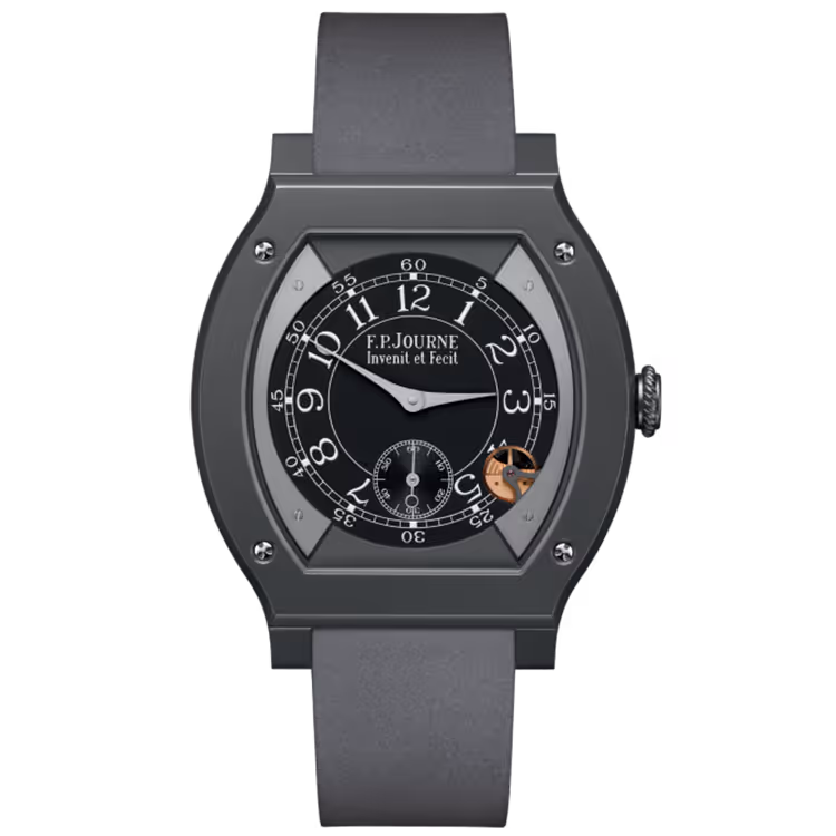 F.P. Journe, Elegante, Black Dial, Titanium Titalyt, Grey Rubber Strap, 48mm