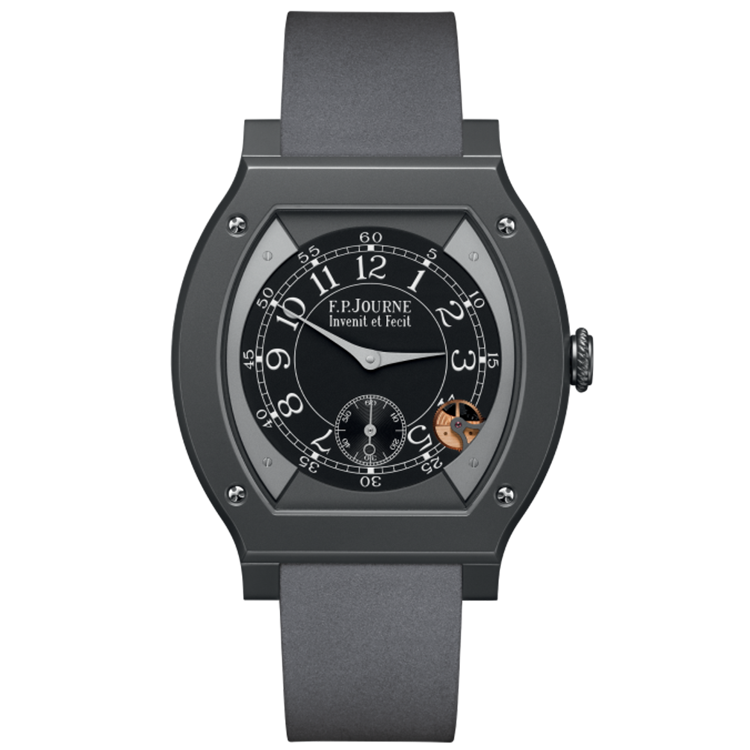 F.P. Journe, Elegante, Black Dial, Titanium Titalyt, Grey Rubber Strap, 48mm