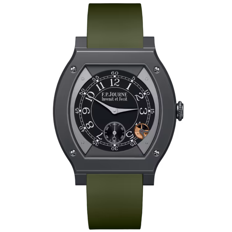 F.P. Journe, Elegante, Black Dial, Titanium Titalyt, Green Rubber Strap, 48mm