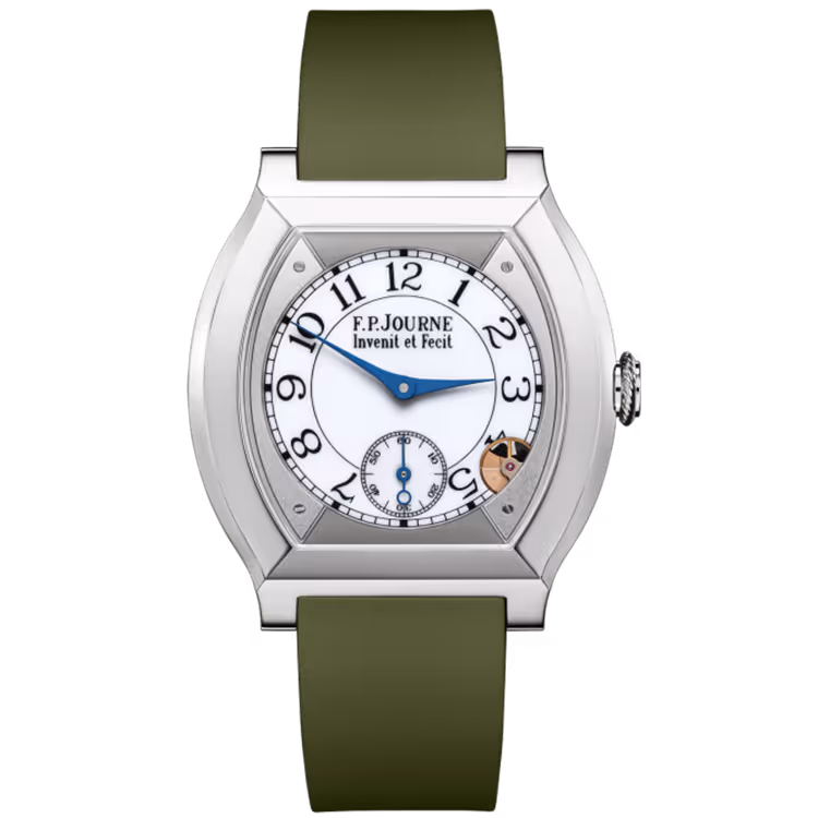 F.P. Journe, Elegante, White Dial, Titanium, Green Rubber Strap, 40mm