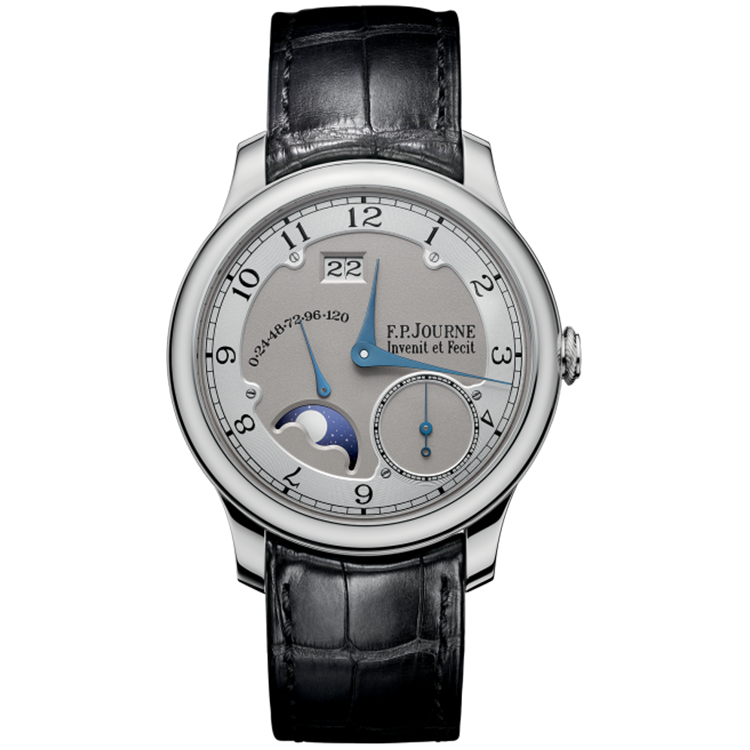 F.P. Journe, Octa Divine, Grey Dial, Moon Phase, Platinum, Leather Strap, 38mm