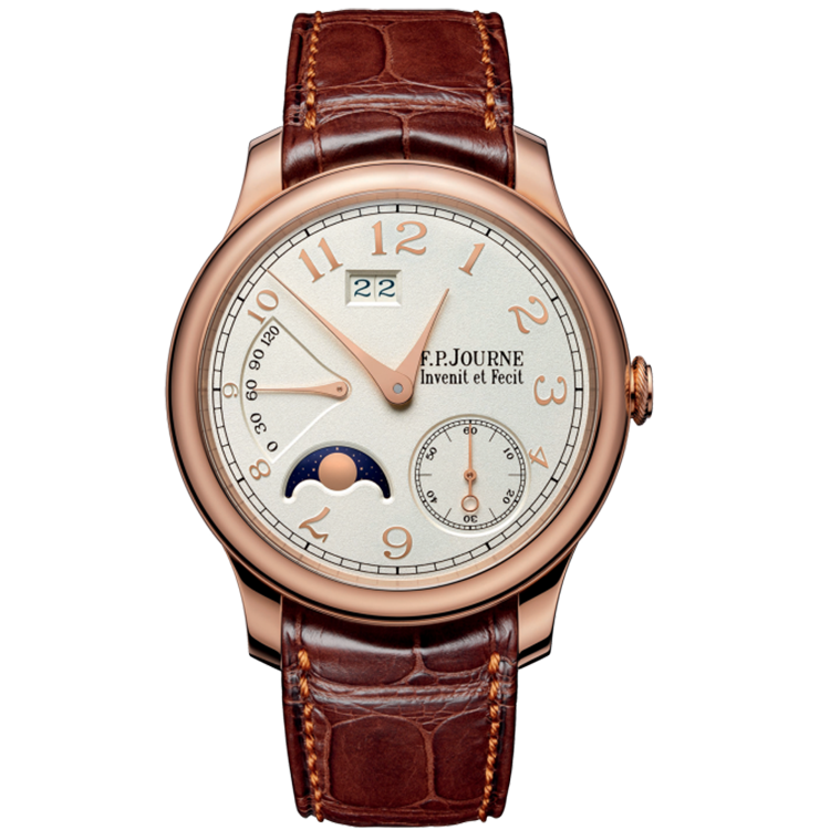 F.P. Journe, Octa Lune, White Dial, Moon Phase, Rose Gold, Leather Strap, 38mm