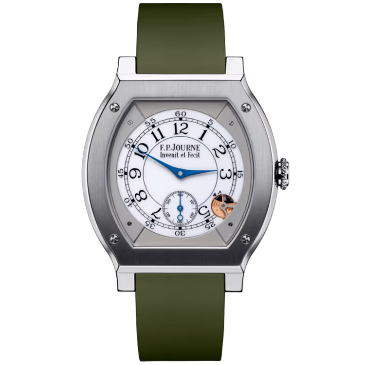 F.P. Journe, Elegante, White Dial, Titanium, Green Rubber Strap, 48mm