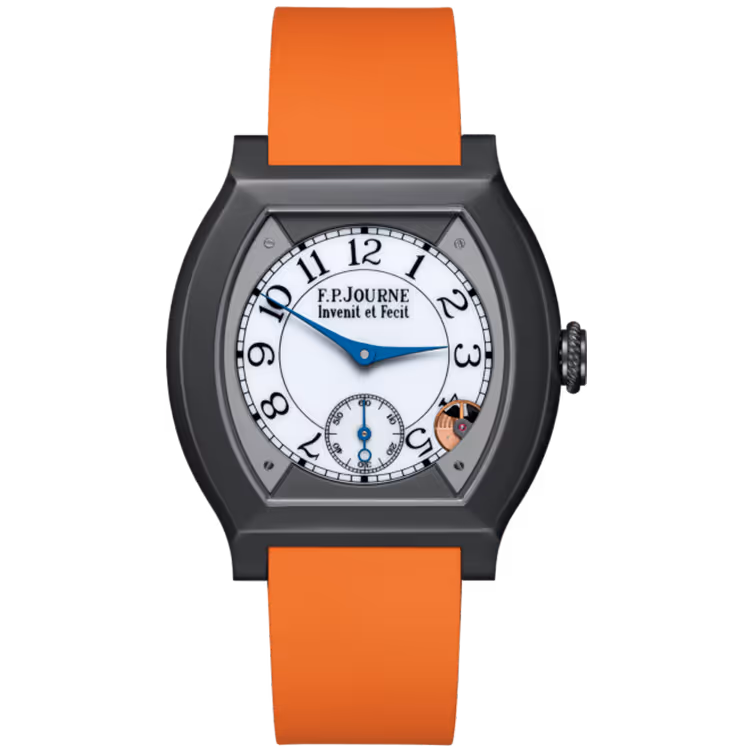 F.P. Journe, Elegante, White Dial, Titanium Titalyt, Orange Rubber Strap, 40mm