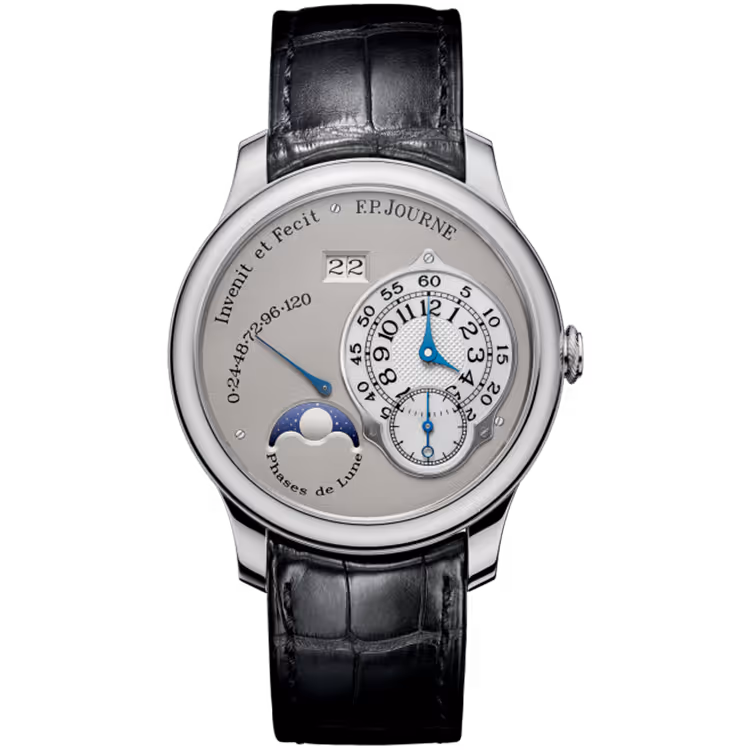 F.P. Journe, Octa Lune, Grey Dial, Moon Phase, Platinum, Leather Strap, 40mm
