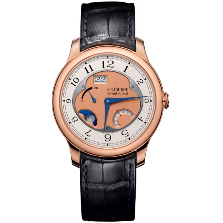 F.P. Journe, Divine, Salmon Dial, Moon Phase, Rose Gold, Leather Strap, 40mm