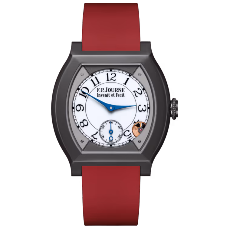 F.P. Journe, Elegante, White Dial, Titanium Titalyt, Red Rubber Strap, 40mm