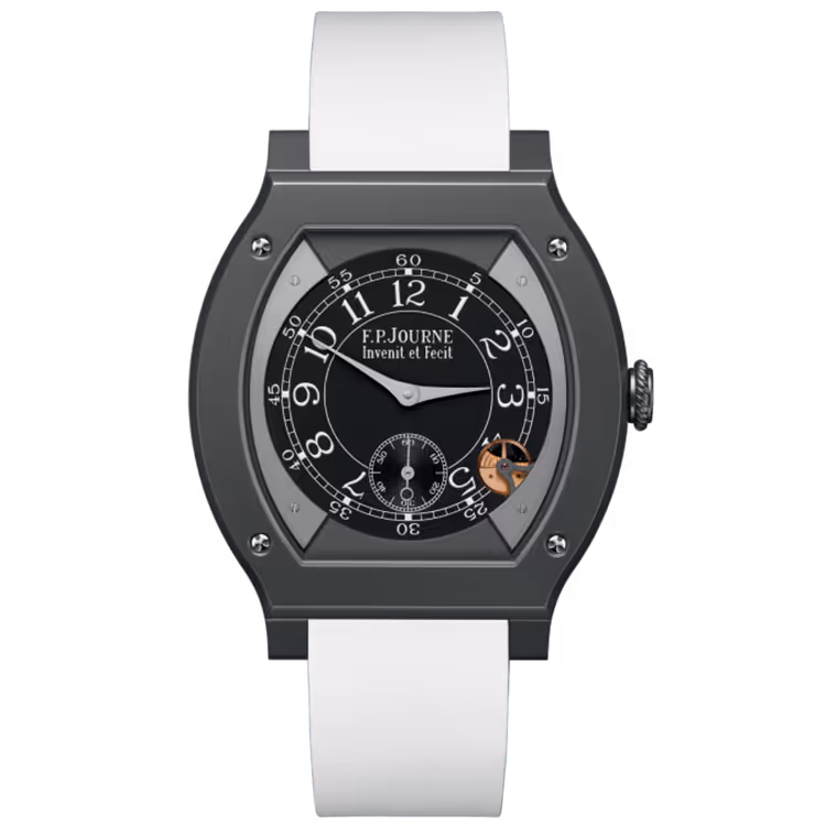 F.P. Journe, Elegante, Black Dial, Titanium Titalyt, White Rubber Strap, 48mm