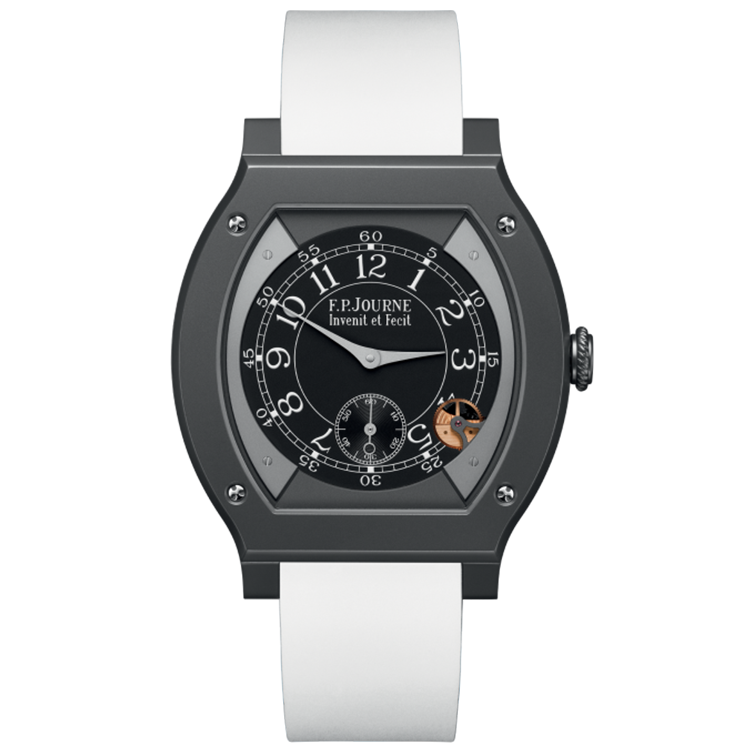 F.P. Journe, Elegante, Black Dial, Titanium Titalyt, White Rubber Strap, 48mm