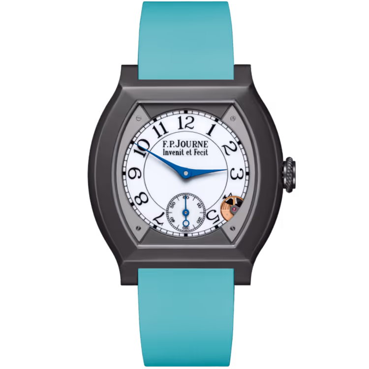 F.P. Journe, Elegante, White Dial, Titanium Titalyt, Tiffany Blue Rubber Strap, 40mm