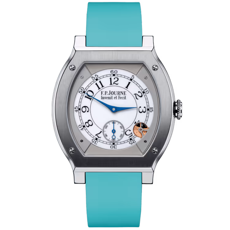 F.P. Journe, Elegante, White Dial, Titanium, Tiffany Blue Rubber Strap, 48mm