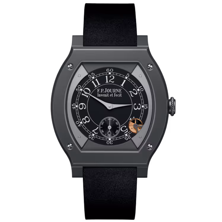 F.P. Journe, Elegante, Black Dial, Titanium Titalyt, Black Rubber Strap, 48mm