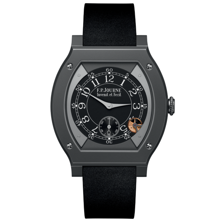 F.P. Journe, Elegante, Black Dial, Titanium Titalyt, Black Rubber Strap, 48mm
