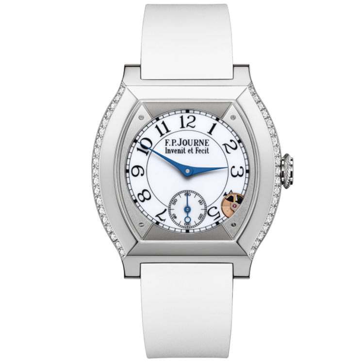 F.P. Journe, Elegante, White Dial, Titanium, Diamond Case, White Rubber Strap, 40mm