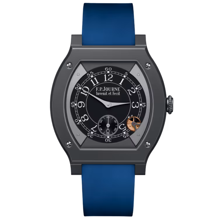F.P. Journe, Elegante, Black Dial, Titanium Titalyt, Blue Rubber Strap, 48mm