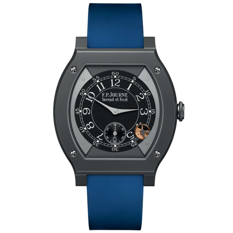 F.P. Journe, Elegante, Black Dial, Titanium Titalyt, Blue Rubber Strap, 48mm