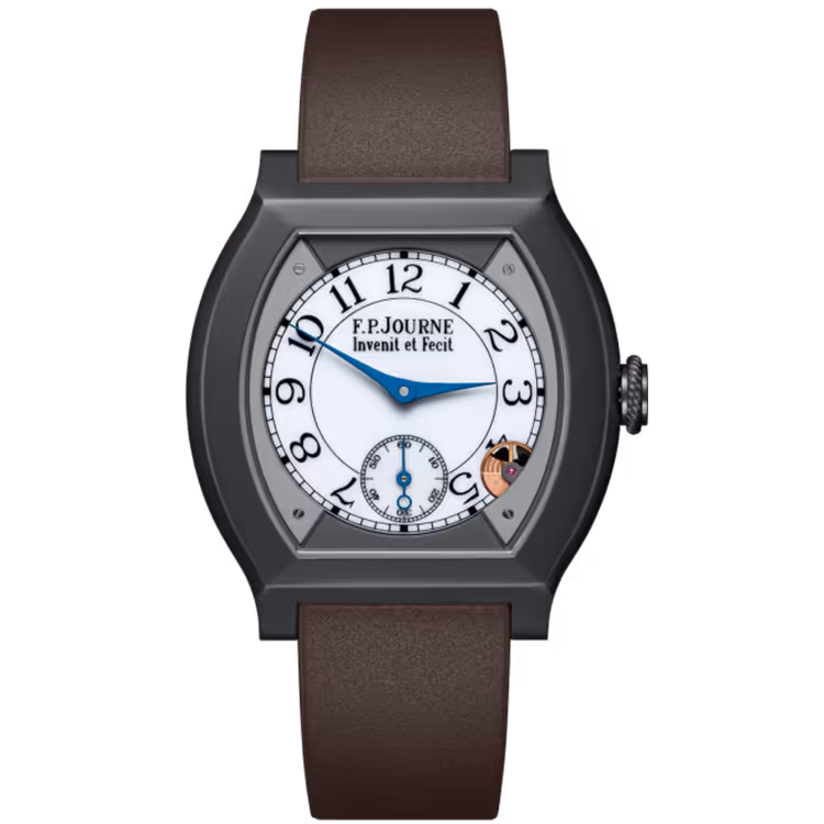 F.P. Journe, Elegante, White Dial, Titanium Titalyt, Chocolate Rubber Strap, 40mm