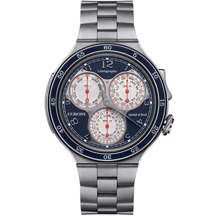 F.P. Journe, Linesport, Centigraphe, Blue Dial, Frosted Platinum, 44mm