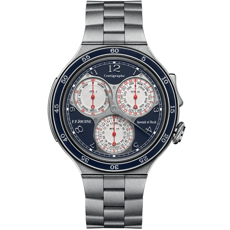 F.P. Journe, Linesport, Centigraphe, Blue Dial, Frosted Platinum, 44mm