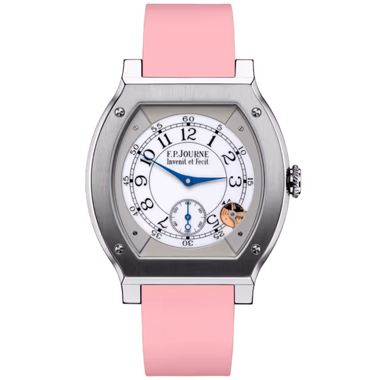 F.P. Journe, Elegante, White Dial, Titanium, Pink Rubber Strap, 48mm