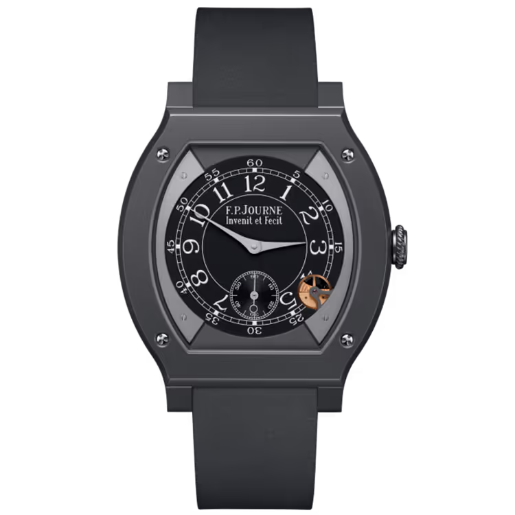 F.P. Journe, Elegante, Black Dial, Titanium Titalyt, Dark Grey Rubber Strap, 48mm