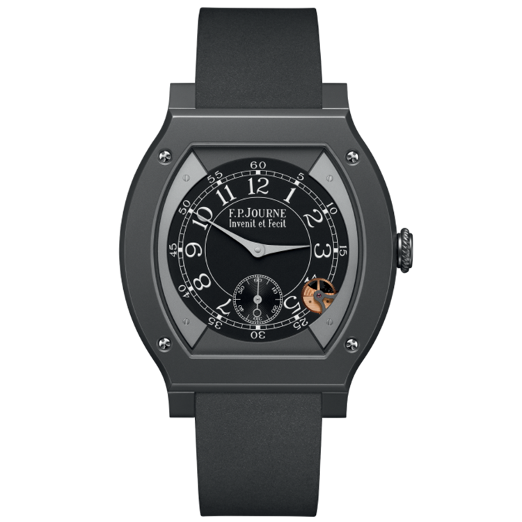 F.P. Journe, Elegante, Black Dial, Titanium Titalyt, Dark Grey Rubber Strap, 48mm