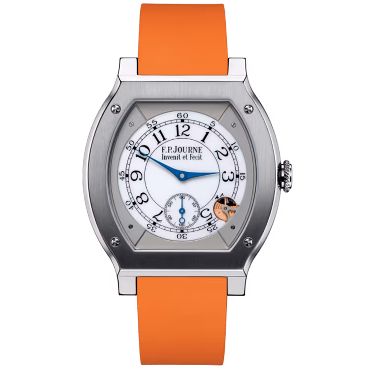 F.P. Journe, Elegante, White Dial, Titanium, Orange Rubber Strap, 48mm