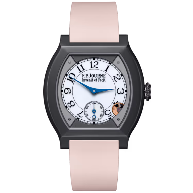 F.P. Journe, Elegante, White Dial, Titanium Titalyt, Pink Rubber Strap, 40mm