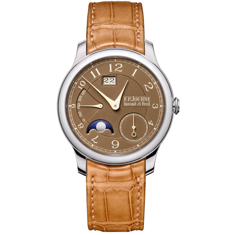 F.P. Journe, Octa Lune, Chocolate Dial, Moon Phase, Platinum, Leather Strap, 40mm