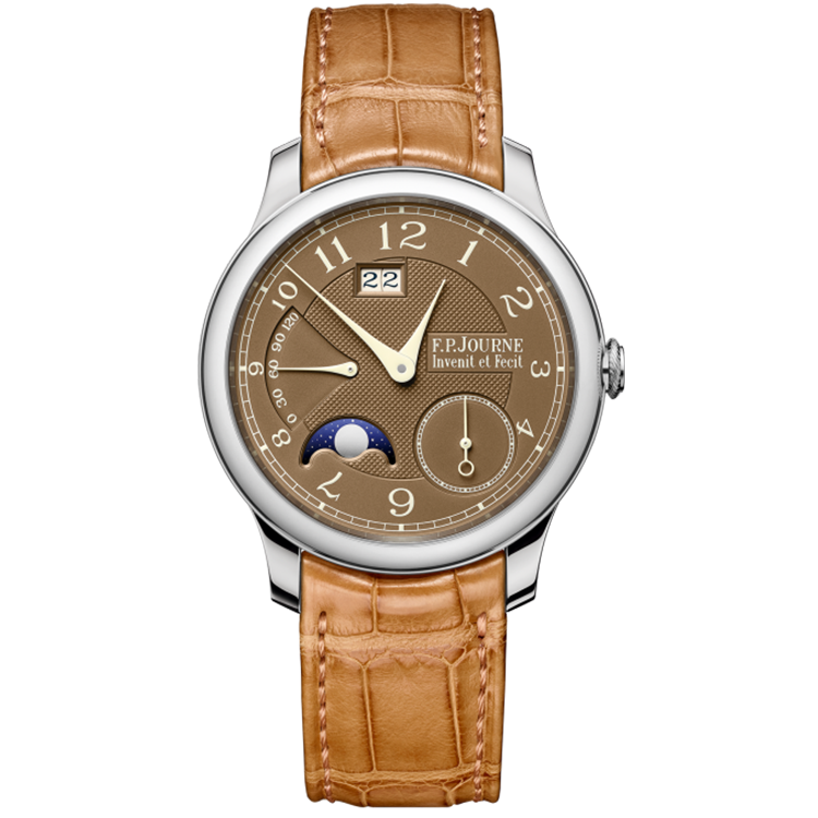 F.P. Journe, Octa Lune, Chocolate Dial, Moon Phase, Platinum, Leather Strap, 40mm
