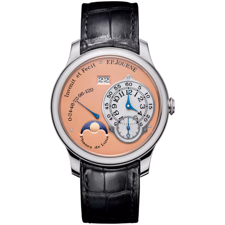F.P. Journe, Octa Lune, Salmon Dial, Moon Phase, Platinum, Leather Strap, 38mm