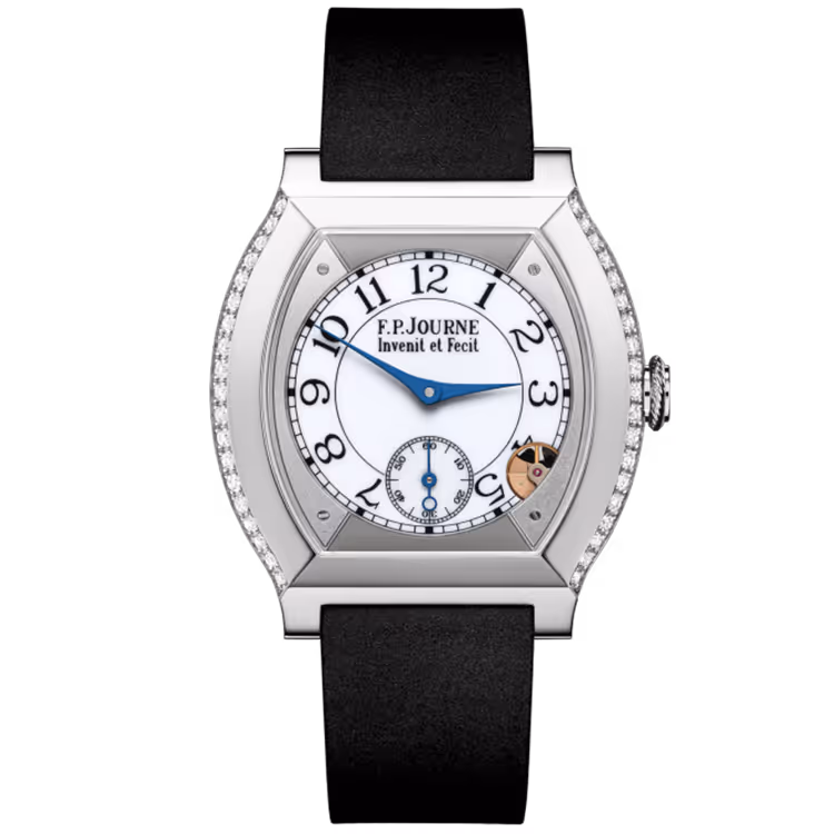 F.P. Journe, Elegante, White Dial, Titanium, Diamond Case, Black Rubber Strap, 40mm