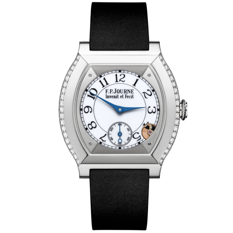 F.P. Journe, Elegante, White Dial, Titanium, Diamond Case, Black Rubber Strap, 40mm