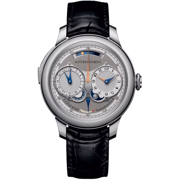 F.P. Journe, Classique, Astronomic Souveraine, Grey Dial, Stainless Steel, Leather Strap, 44mm