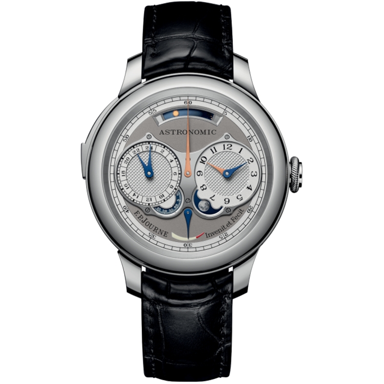 F.P. Journe, Classique, Astronomic Souveraine, Grey Dial, Stainless Steel, Leather Strap, 44mm