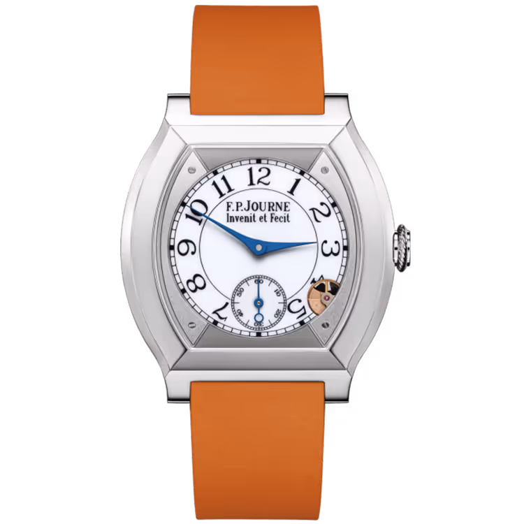 F.P. Journe, Elegante, White Dial, Titanium, Orange Rubber Strap, 40mm