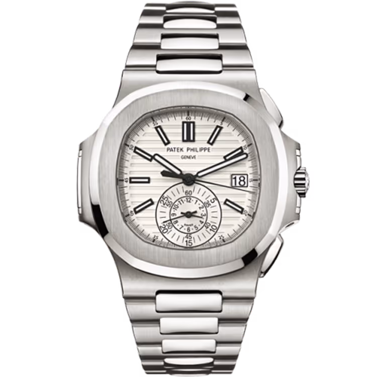 Patek Philippe, Nautilus, 5980/1A, White Dial, Chronograph, Stainless Steel, 41mm