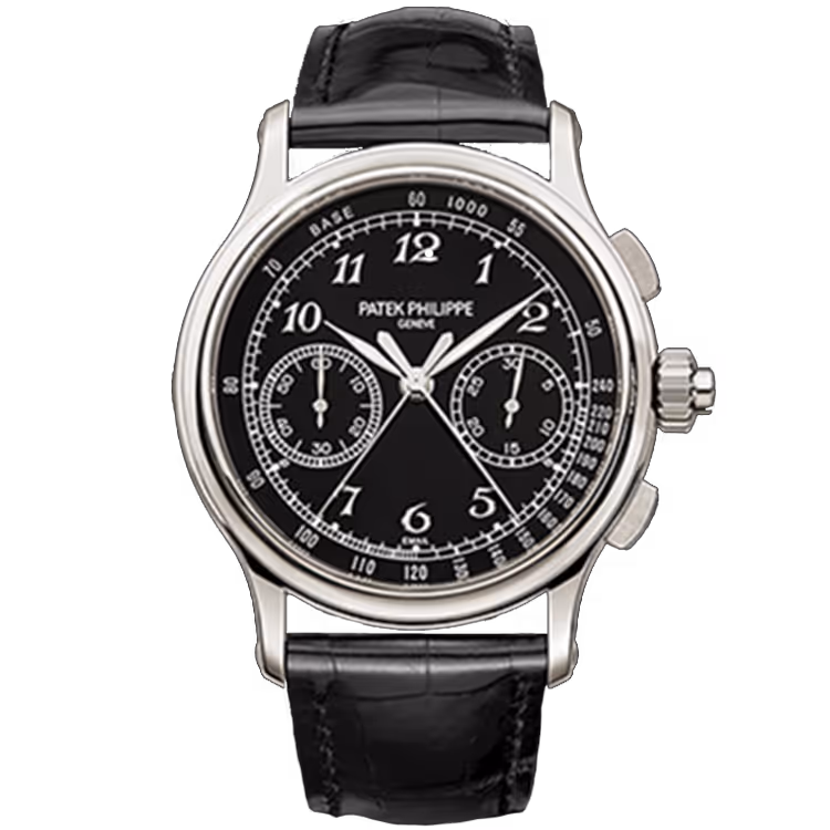 Patek Philippe, Grand Complications, 5370P, Black Dial, Chronograph, Platinum, Leather Strap, 40mm
