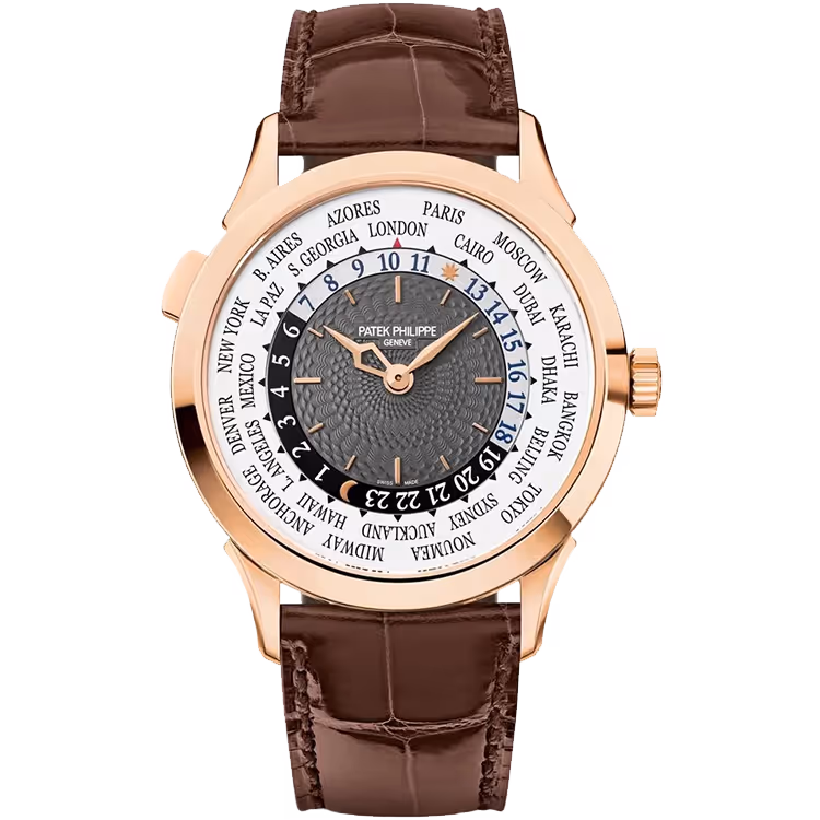 Patek Philippe, Complications, 5230R, White Dial, World Time, Rose Gold, Leather Strap, 39mm