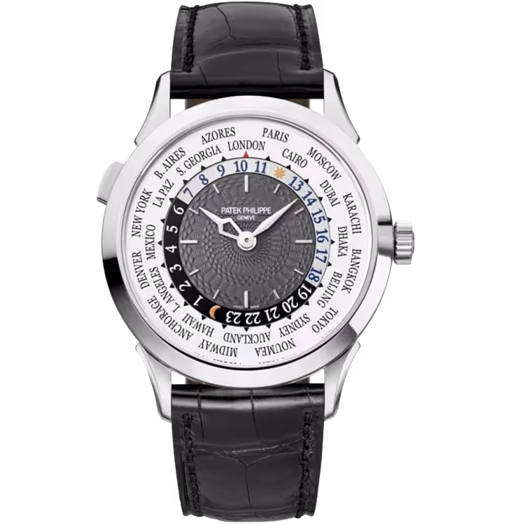 Patek Philippe, Complications, 5230G, White Dial, World Time, White Gold, Leather Strap, 39mm