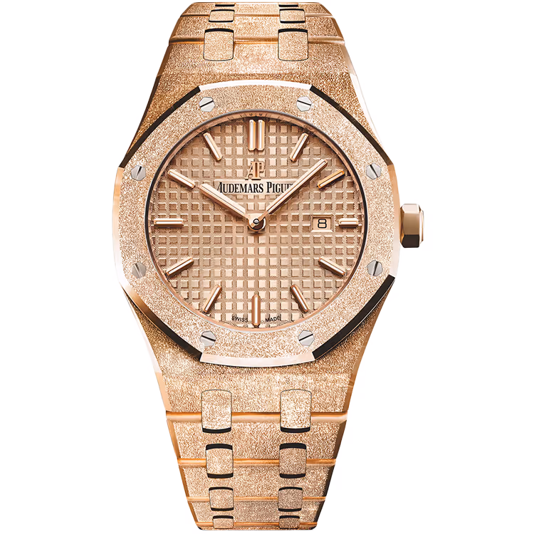 Audemars Piguet, Royal Oak, 67653OR, Rose Dial, Quartz, Frosted Rose Gold, 33mm