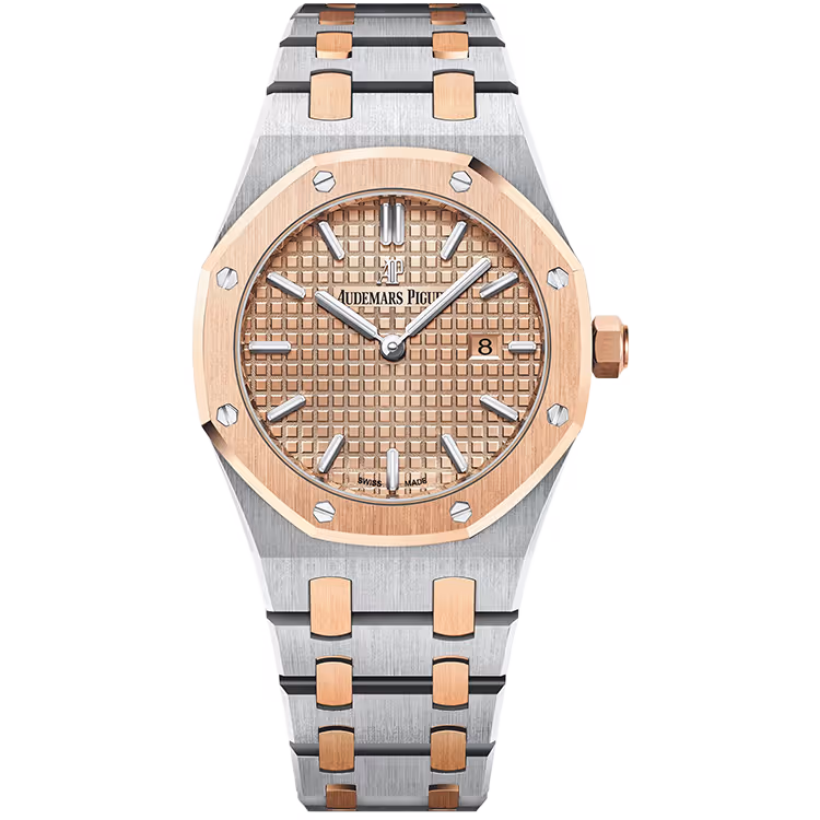 Audemars Piguet, Royal Oak, 67650SR, Rose Dial, Quartz, Steel & Rose Gold, 33mm