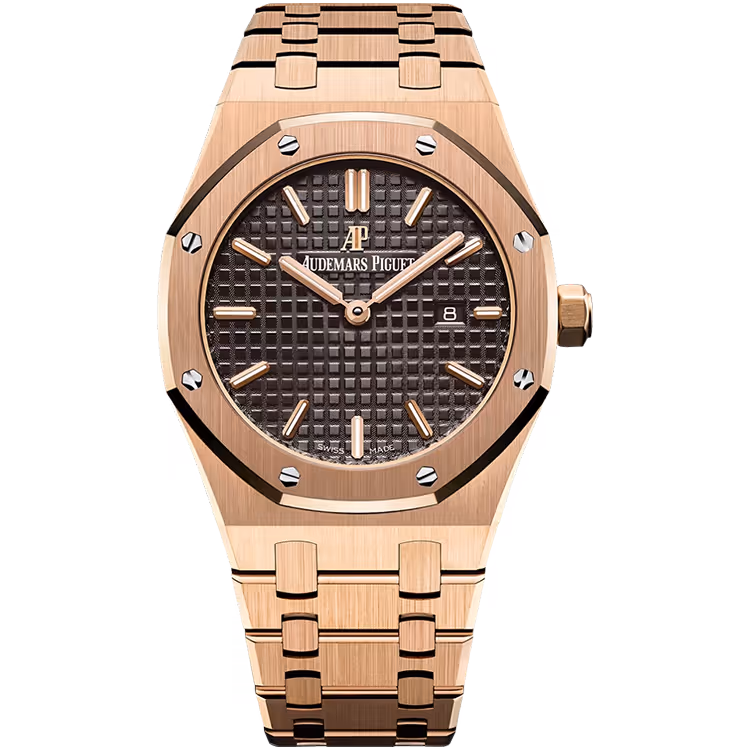 Audemars Piguet, Royal Oak, 67650OR, Chocolate Dial, Quartz, Rose Gold, 33mm