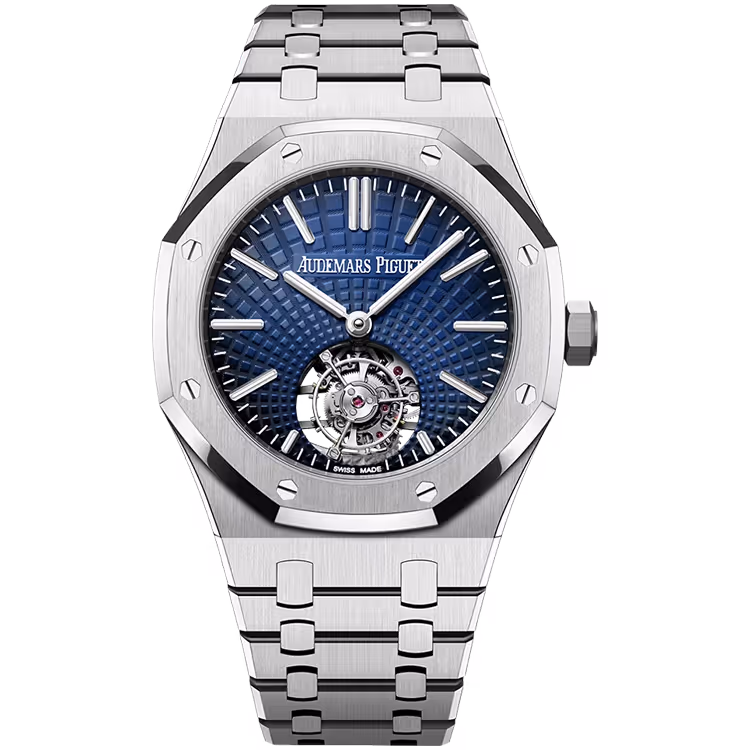 Audemars Piguet, Royal Oak, 26530ST, Blue Dial, Tourbillon, Extra-Thin, Stainless Steel, 41mm
