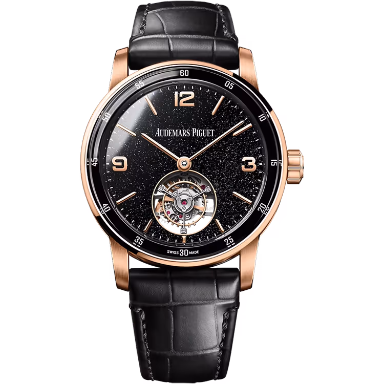 Audemars Piguet, 11.59, 26396OR, Black Dial, Flying Tourbillon, Rose Gold, Leather Strap, 41mm