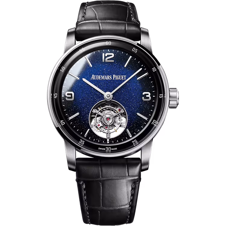 Audemars Piguet, 11.59, 26396BC, Blue Celestial Dial, Flying Tourbillon, White Gold, Rubber Strap, 41mm