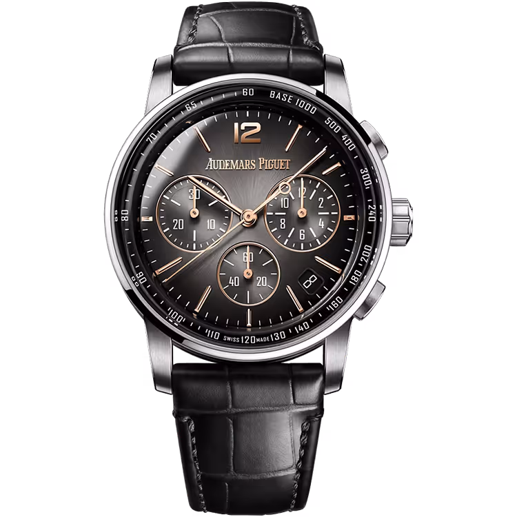 Audemars Piguet, Code 11.59, 26393CR, Grey Dial, Chronograph, Rose Gold, Leather Strap, 41mm