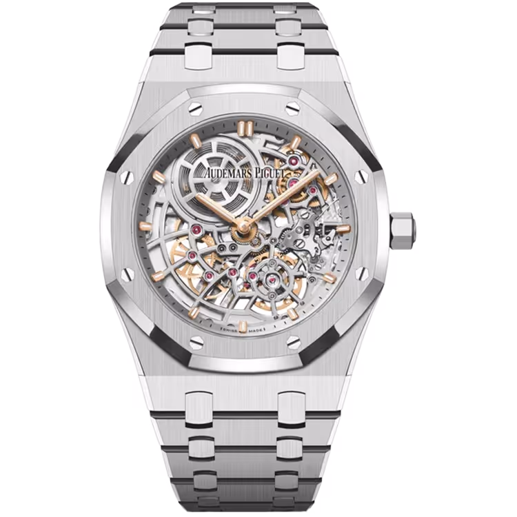 Audemars Piguet, Royal Oak, 16204ST, Skeleton Dial, Jumbo Extra-Thin, Stainless Steel, 39mm